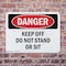 Signmission Keep Off Do Not Stand Or Sit, 10 in W x Rectangle, Plastic OS-2PACK-DS-P-710-L-2502 - alternate 6
